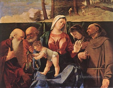  Saint Painting - Madonna and Child with Saints Renaissance Lorenzo Lotto